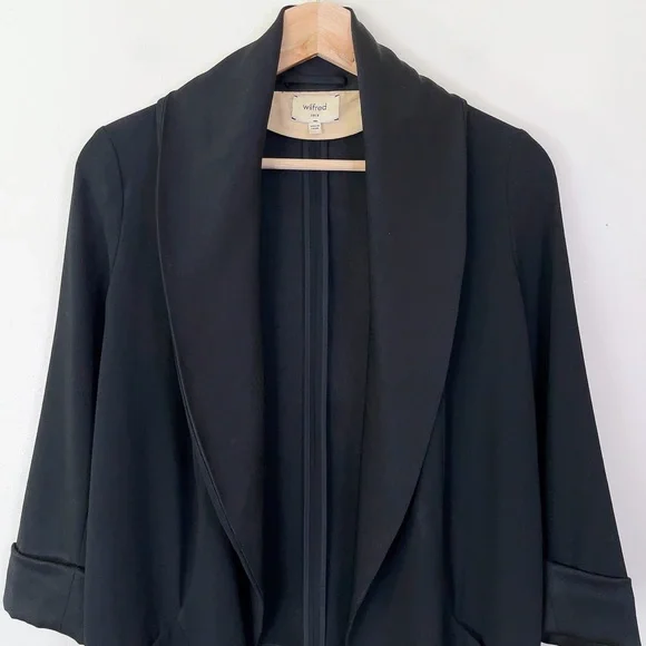Aritzia Wilfred CHEVALIER JACKET Open Front Black Blazer - Picture 3 of 13